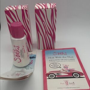 2 Pink Zebra just add Soaks Lotion 3.0oz unscented and Go-Cards Set